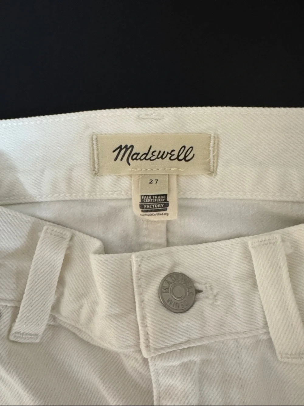 Madewell The Rilee Denim Midi Skirt in White - Size 27 - Picture 7 of 8